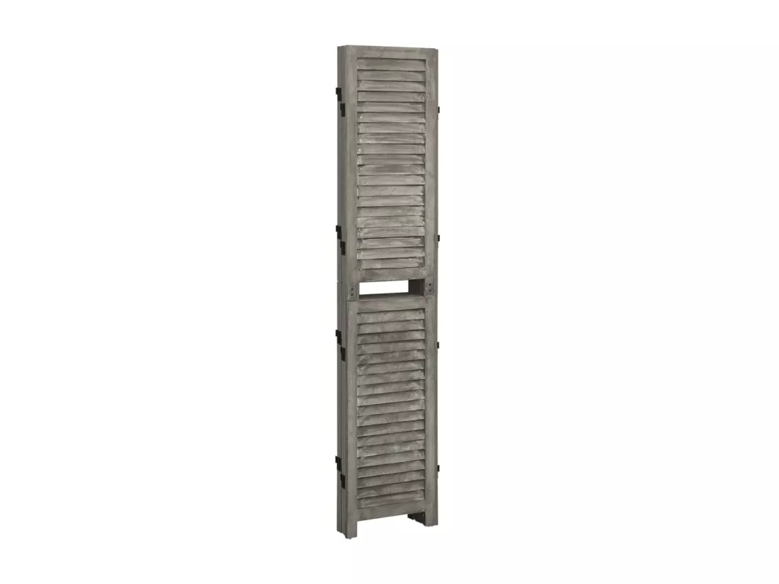 Cloison de séparation 5 panneaux Gris 179x166 cm Bois solide