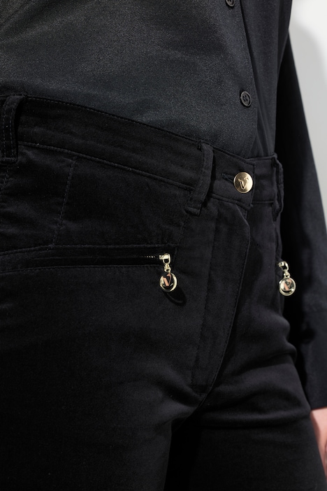 Samthose Mony, konisches Bein, Komfortbund, Stretch
