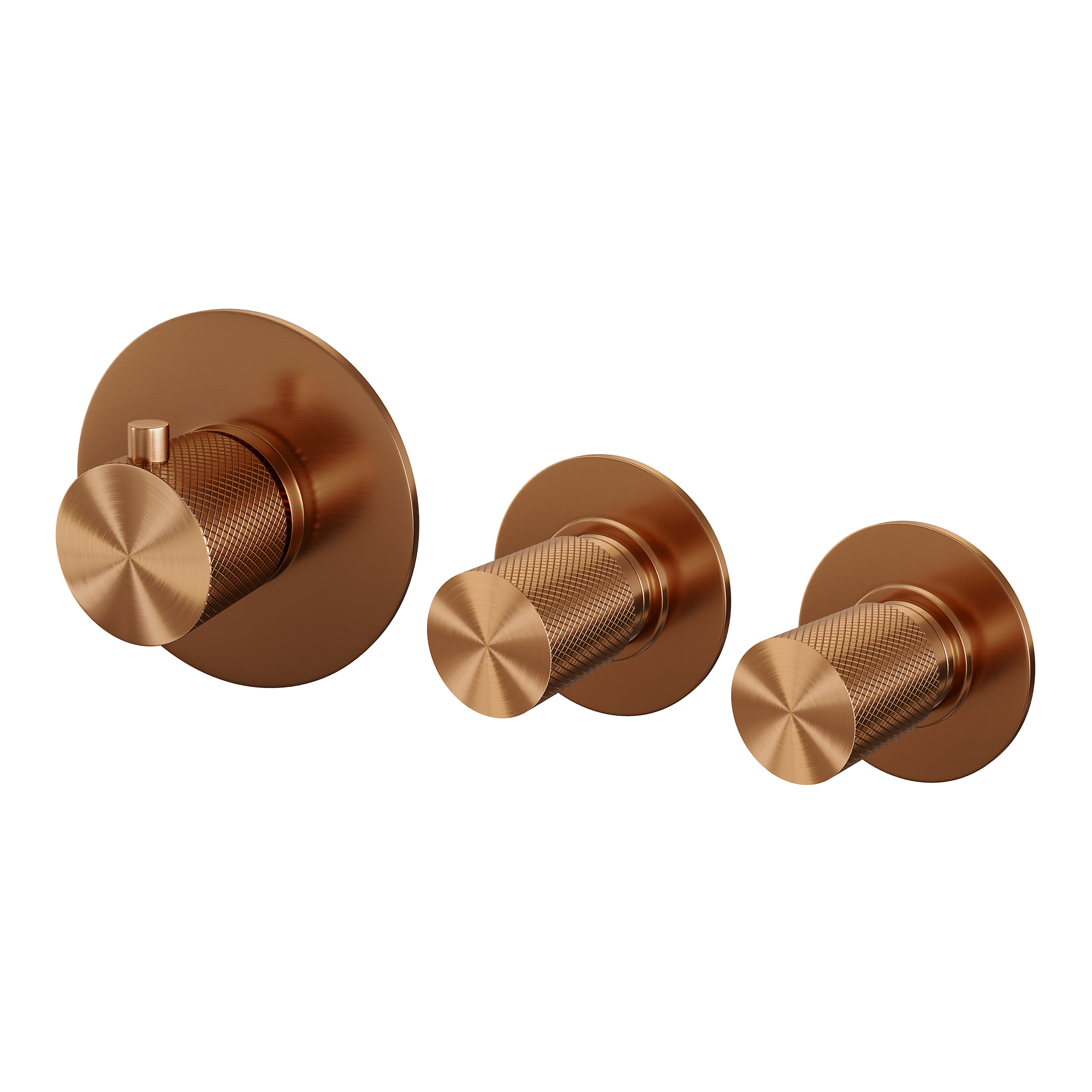 Brauer Copper Carving inbouw badkraan met staafhanddouche geborsteld koper PVD