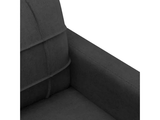 Ensemble de canapés 4 pièces avec coussins Noir Tissu