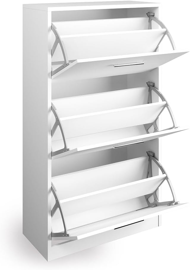 Vicco Schuhkipper Gizmo, Schuhregal, Weiß Hochglanz, 59 x 105 cm