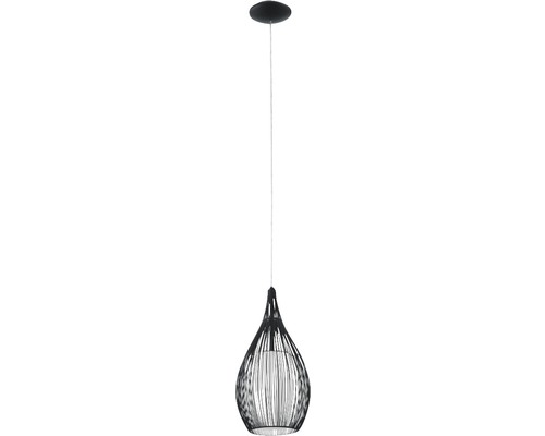 1-lamps hanglamp Ø 19 cm zwart