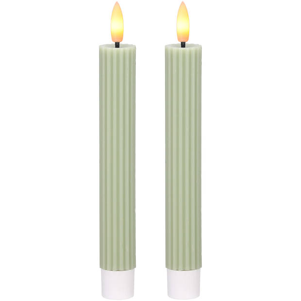 Blokker LED Dinerkaars Ribbel - 2,2x15,5 cm - Licht Groen