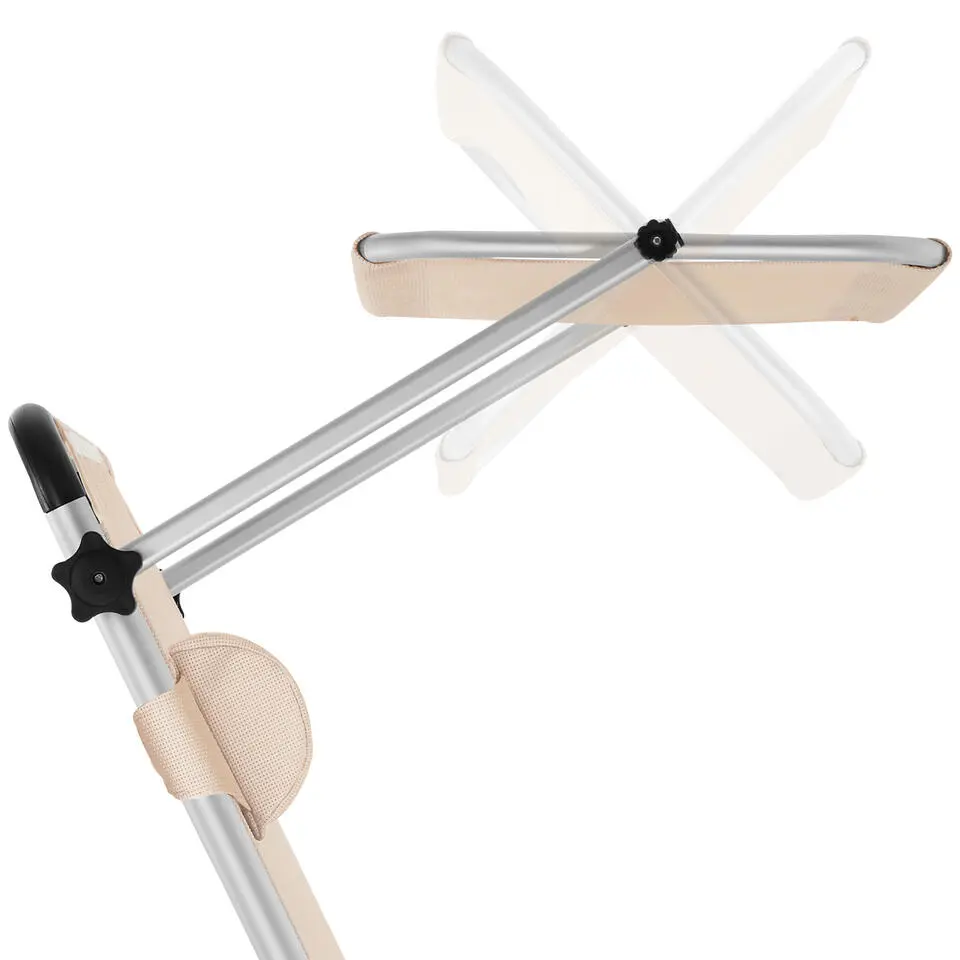 tectake Ligbed Lorella gestoffeerd, inklapbaar, Beige