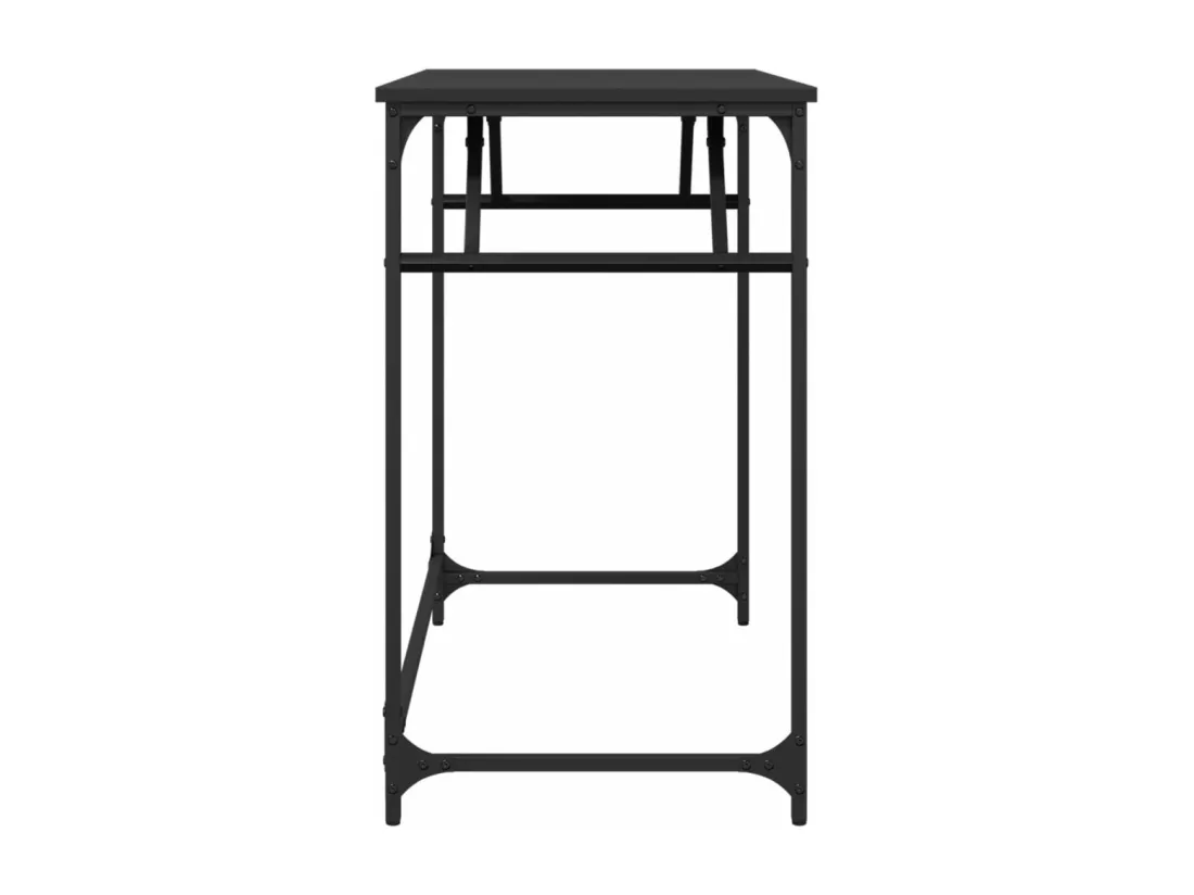 Bureau noir 100x45x76 cm bois ingénierie acier enduit de poudre