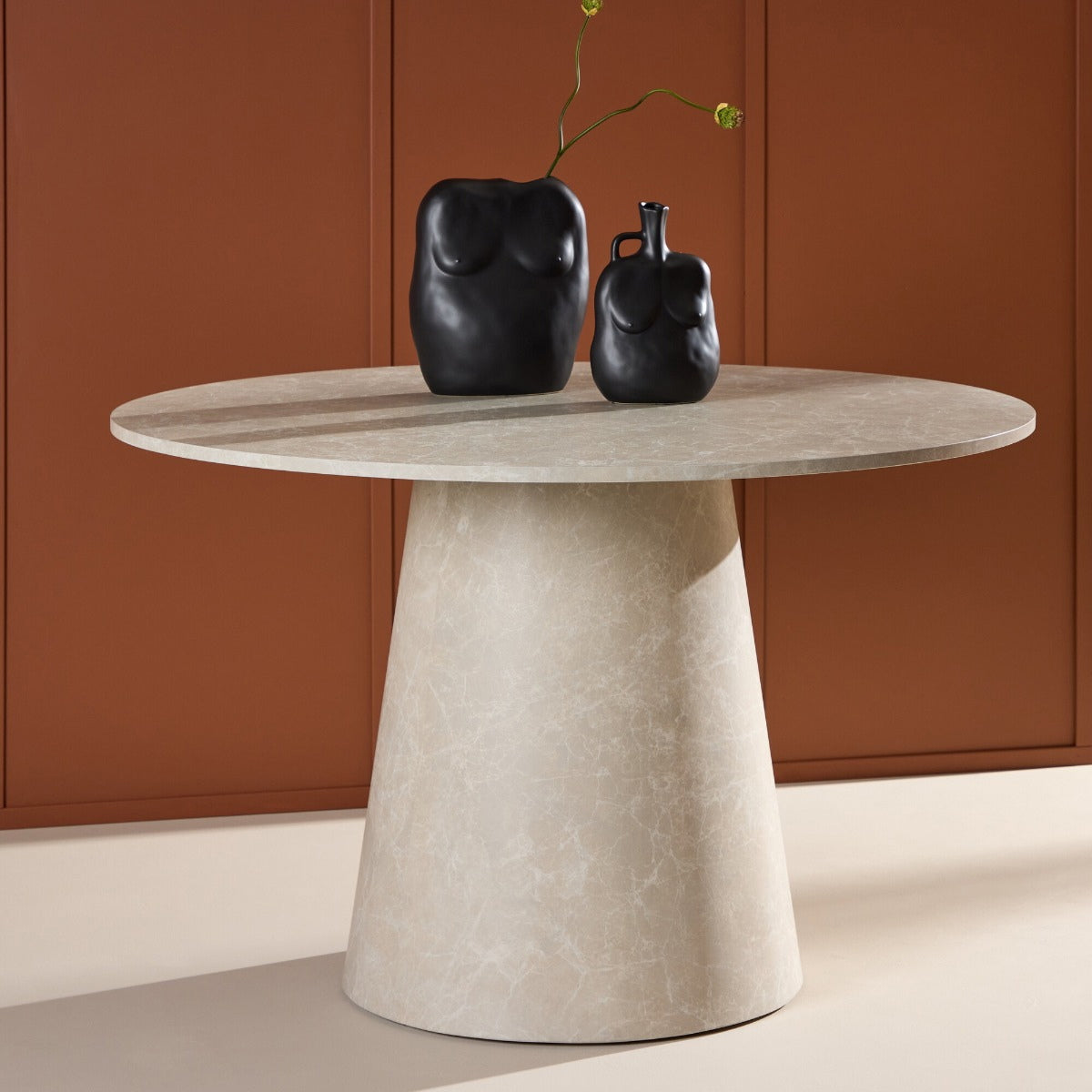 FjÃ´rd - Eettafel Rond Marmerlook - Ã120x75 cm - Lanzo