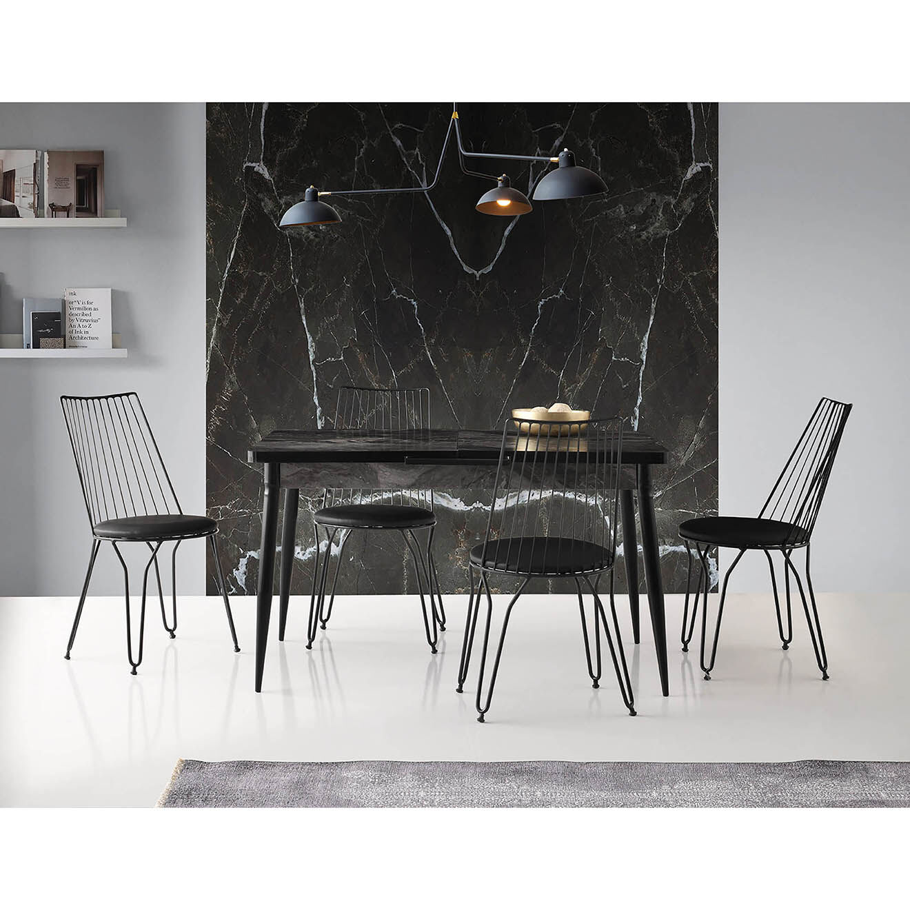 Wooden Art 2 Chaises Ada 282 noires - 44x84x44 cm