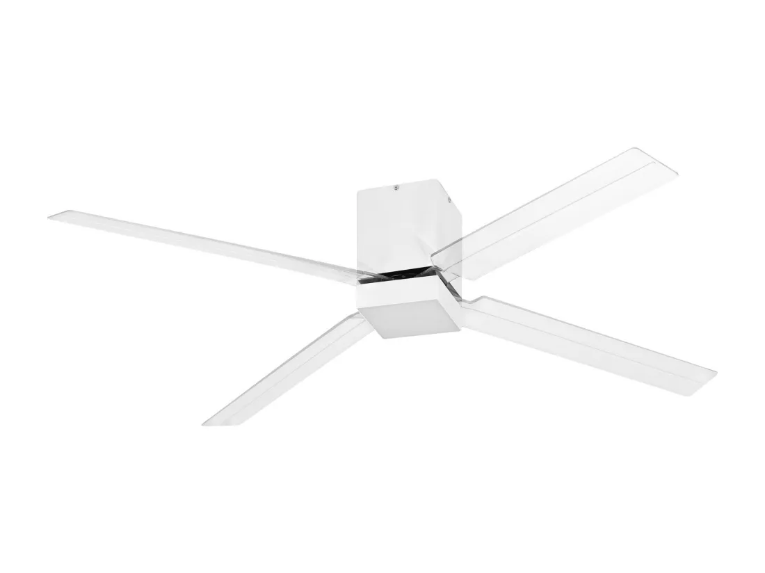 LEDS C4 Ventilateur du Plafond Ip20 Zonda Led 19.2W Blanc Chaud - 3000K On-Off Blanc Transparent