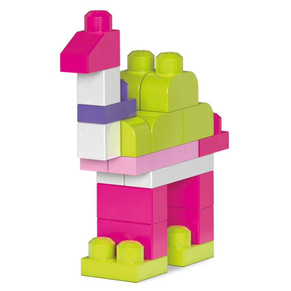 MEGA Bloks First Builders blokkenzak - 60 stuks - roze