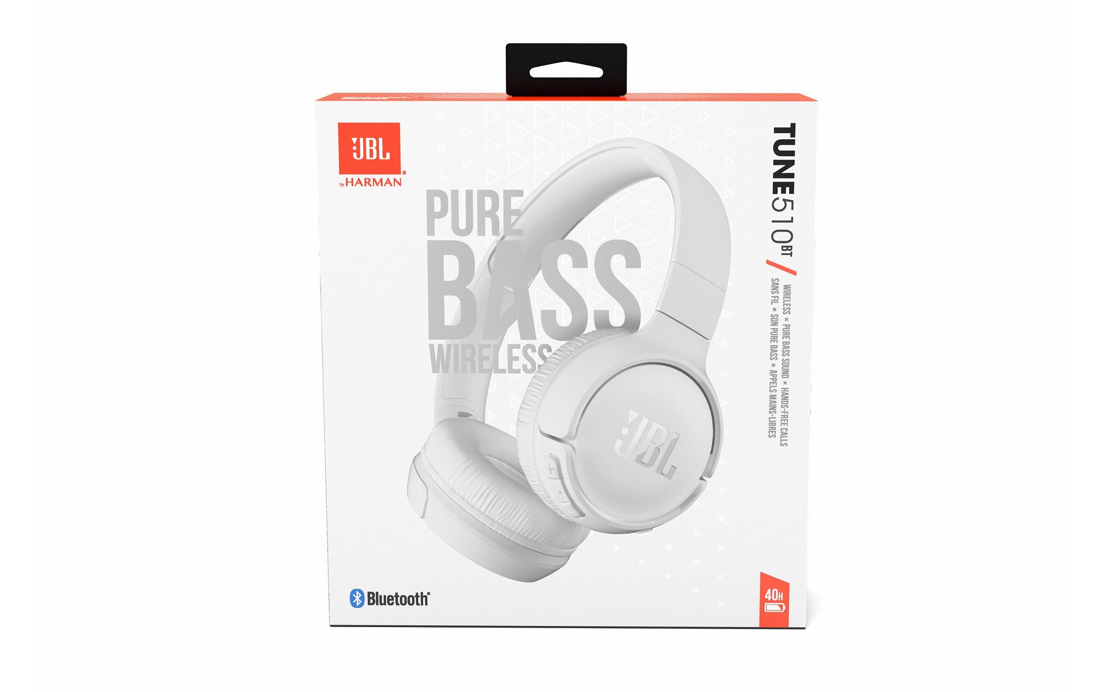 JBL On-Ear-Kopfhörer »Wireless TUNE 510 BT Weiss« On-Ear-Regler, Sprachsteuerung