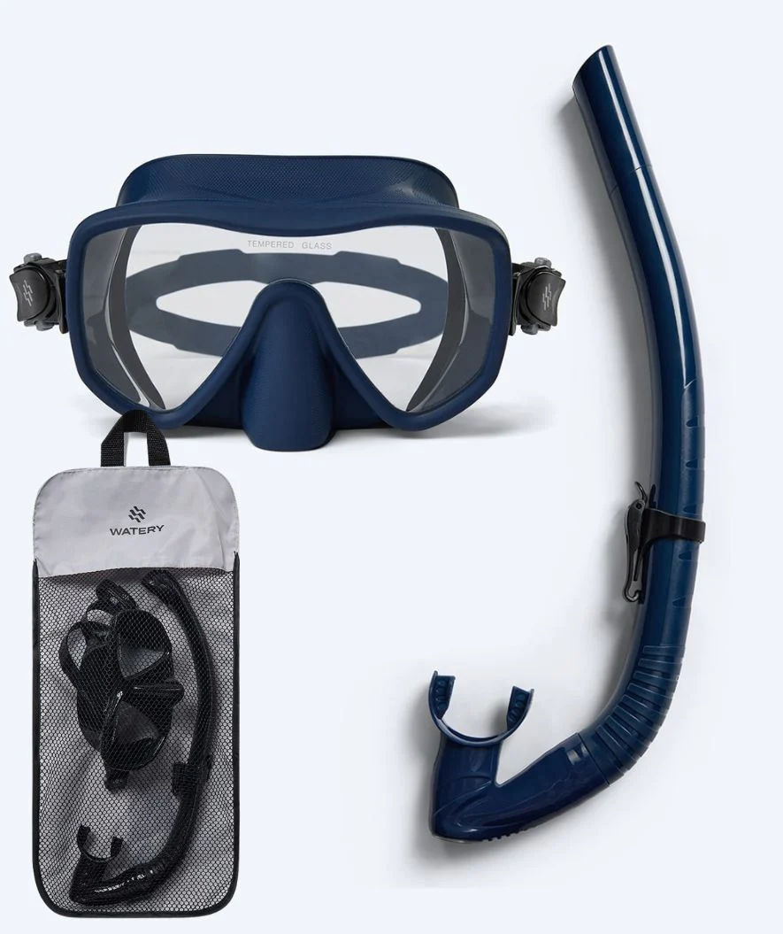 Watery Combo snorkelsæt til voksne (fra 15 år) - Coast - Mørkeblå