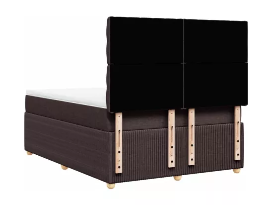 Sommier tapissier avec matelas Marron foncé 160x200 cm