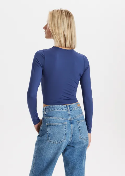 T-shirt cropped clean blauw (BLW.D)