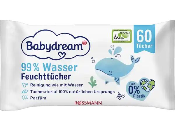 Babydream Feuchttücher 99% Wasser 6 X 60 Stück Feuchte Waschlappen