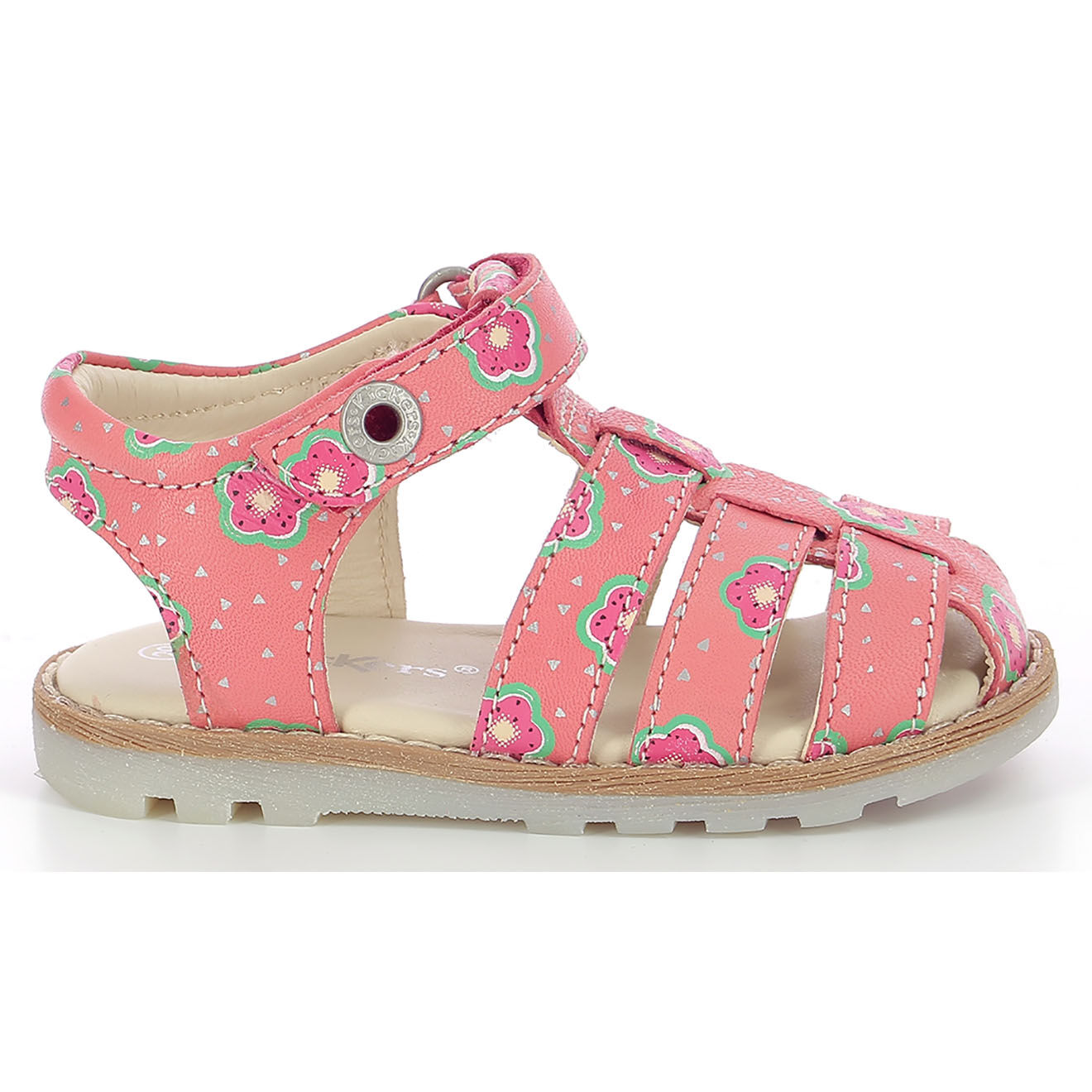 Kickers Sandales en Cuir Nonosti rose/flower