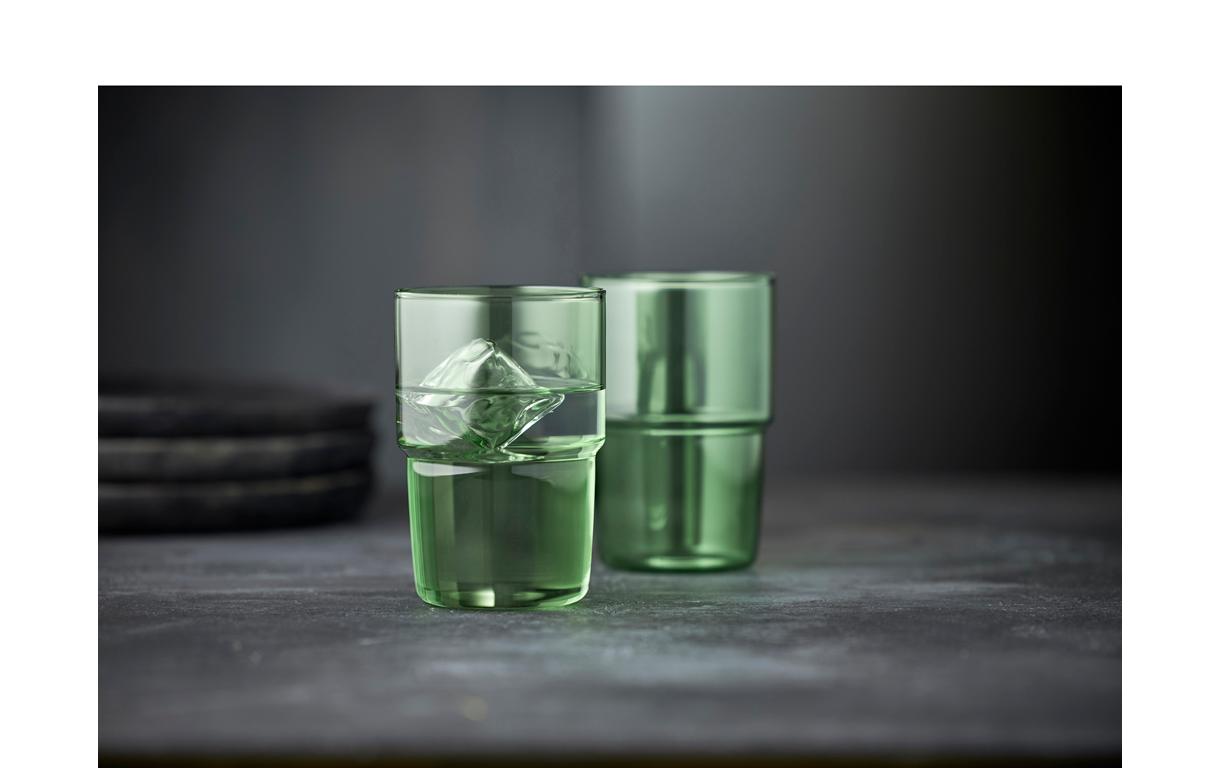 Trinkglas Torino Grün, 2 Stück, 40 clFarbige Gläser für den täglichen Gebrauch