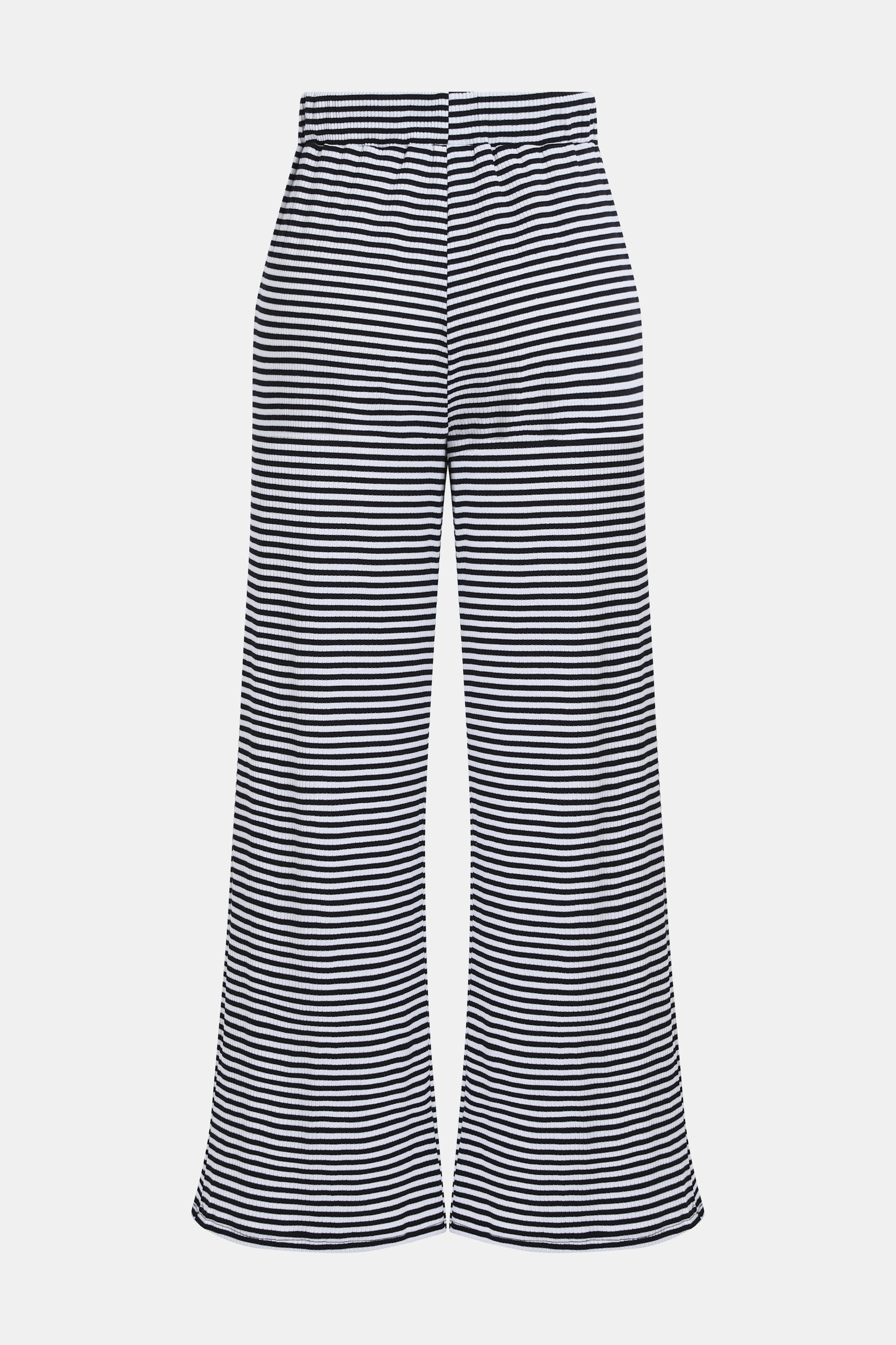 Pantalon à large jambe avec cordon à la taille et rayures