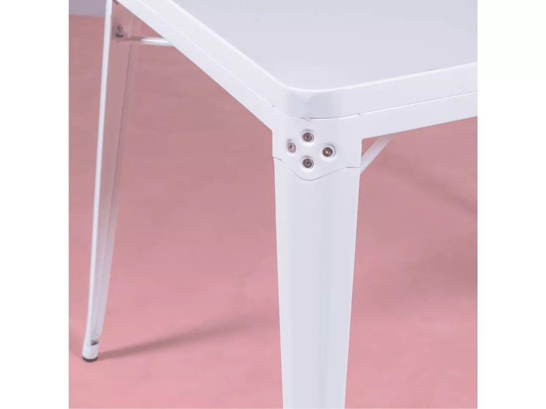 Table industrielle en acier - Bistro - Blanc