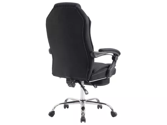 Chaise de bureau - Tissu & Métal chromé - Noir - Castle