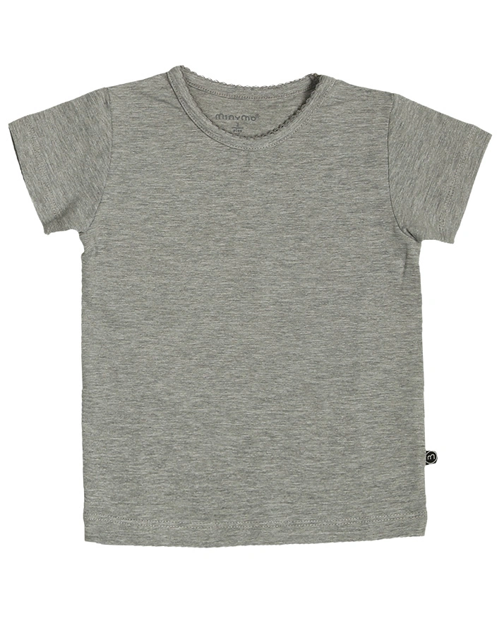 T-Shirt BASIC KNIT 2er-Pack in rosa/grau melange
