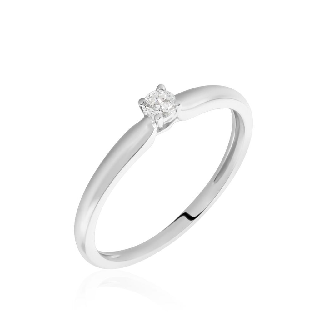 Bague Solitaire Flora Or Blanc Diamant