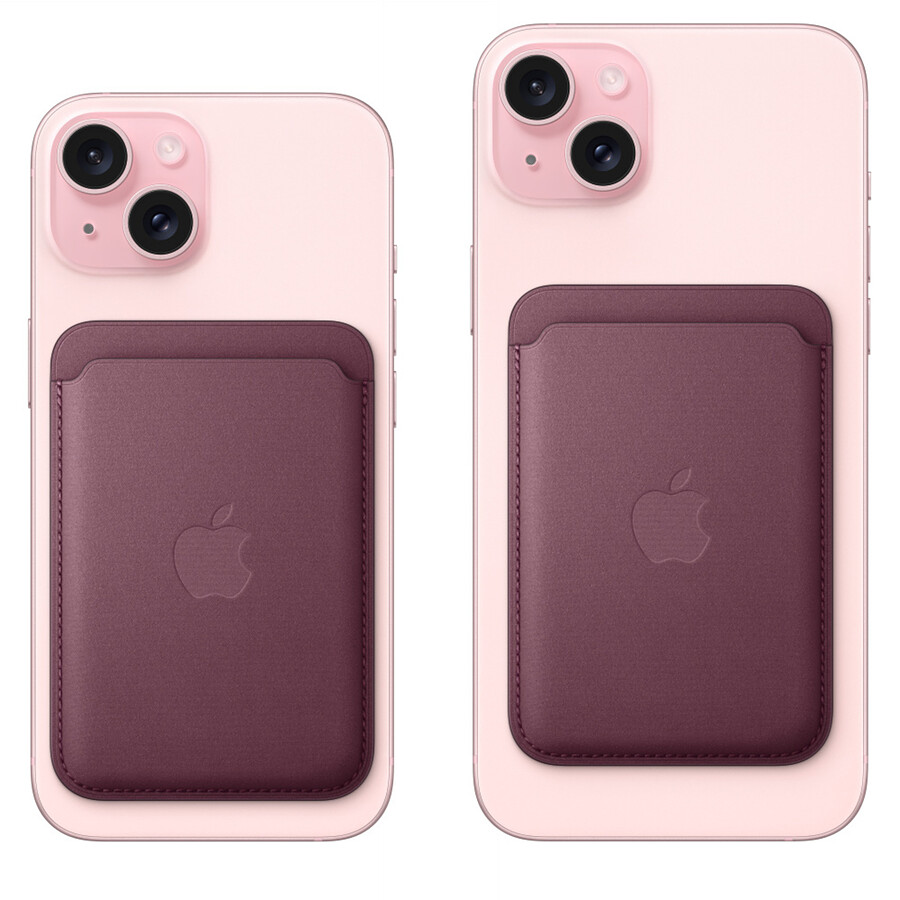 Apple Porte-cartes en tissage fin avec MagSafe pour Apple iPhone - Noir