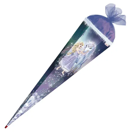 Roth Schultüte Königin im Eis mit Glitter & Glitzerborte, 85 cm, eckig