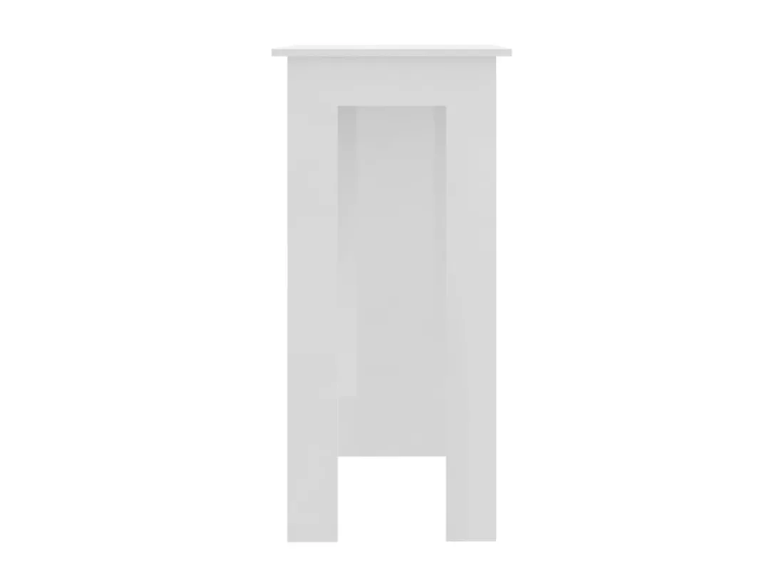 Table de bar et étagère Blanc brillant 102x50x103,5cm Aggloméré
