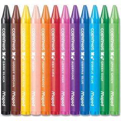 Crayon de cire COLOR'PEPS WAX, étui en carton de 12