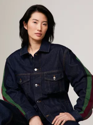 Jaqueta jeans listrada Tommy x Pendleton New York