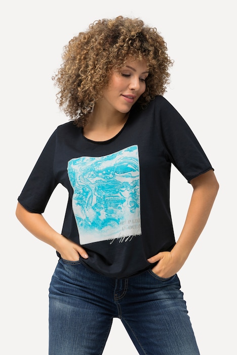 T-Shirt, Rollkanten, Classic, Rundhals, Halbarm