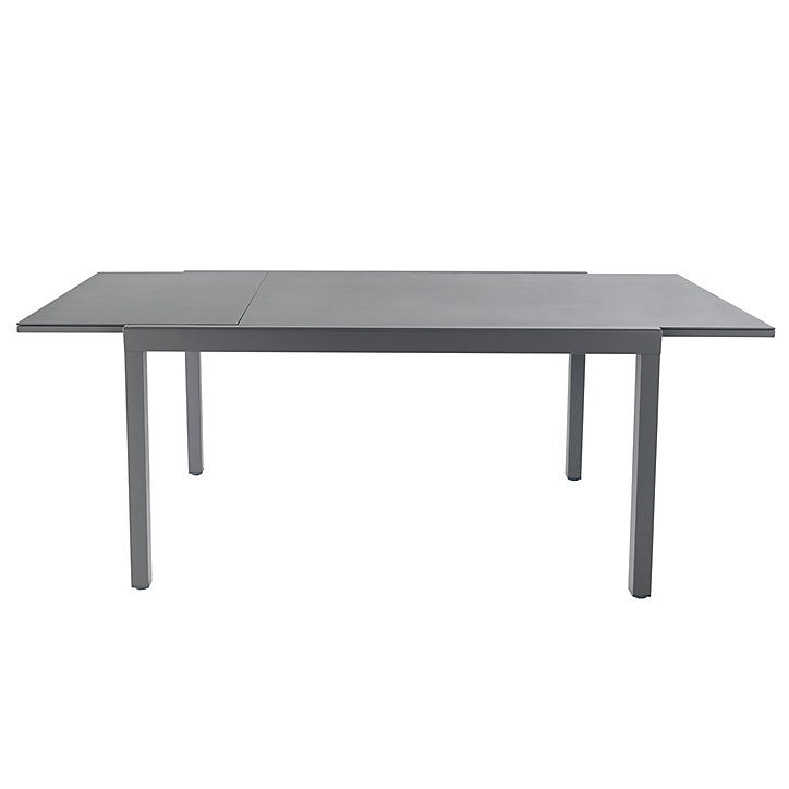 Table de jardin extensible Moorea en aluminium coloris gris acier L.140/200 x l.90 x H.75 cm