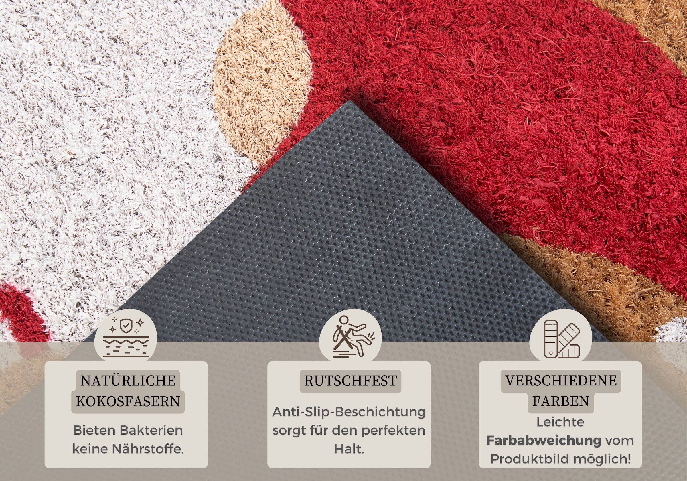 HANSE Home Fussmatte »Mix Mats  Kokos Christmas Gnomes, Türmatte« rechteckig 15 mm Höhe Weihnachten, Schmutzfangmatte, Outdoor, Rutschfest, Innen, Kokosmatte
