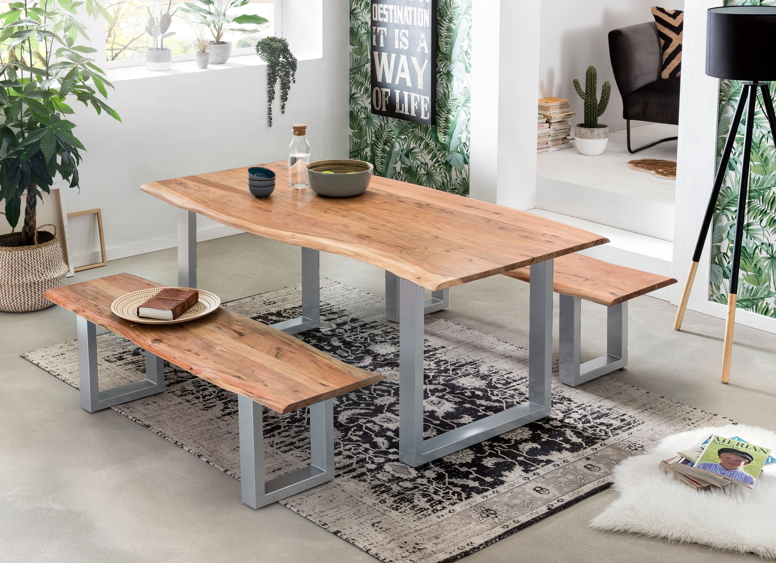 Tisch 140x80 Akazie antikfinish Esstisch Küchentisch Speisetisch Esszimmer