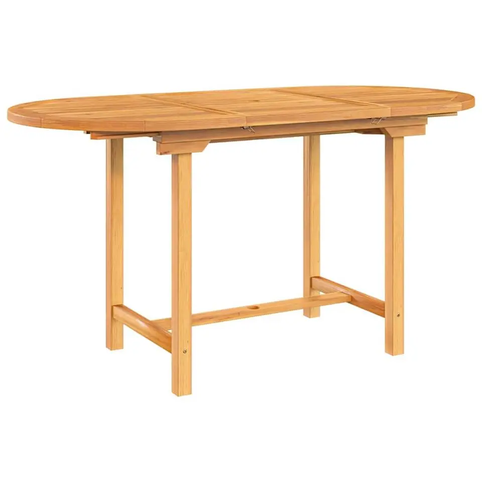 vidaXL - Tuintafel - Bruin - Massief teakhout - 110-160x80x75 cm - Verlengbaar