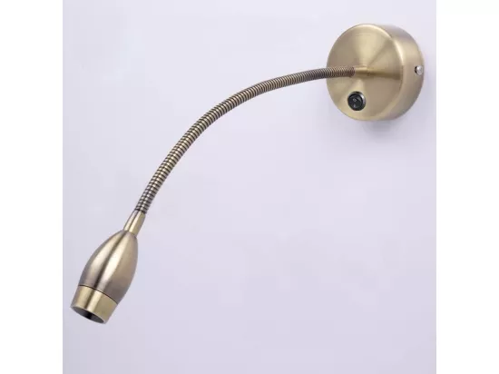 NETTLIFE LED liseuse murale lampe de lecture lit montage mural 2 lampes de lit col de cygne bronze 3W 3000K en cuivre 360°