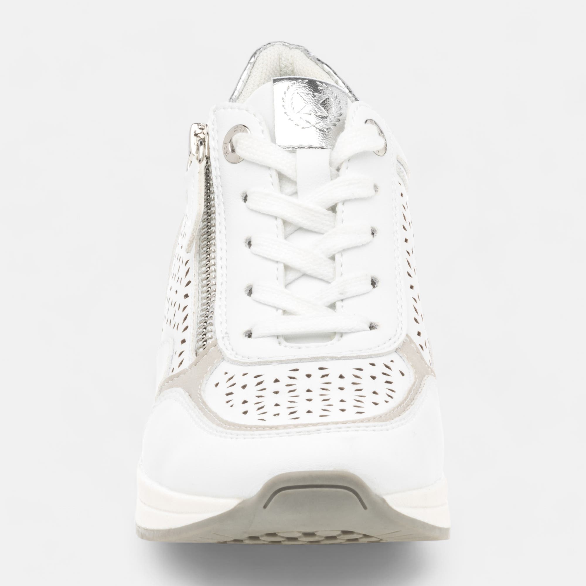 Baskets basses à talon compensé Femme blanc