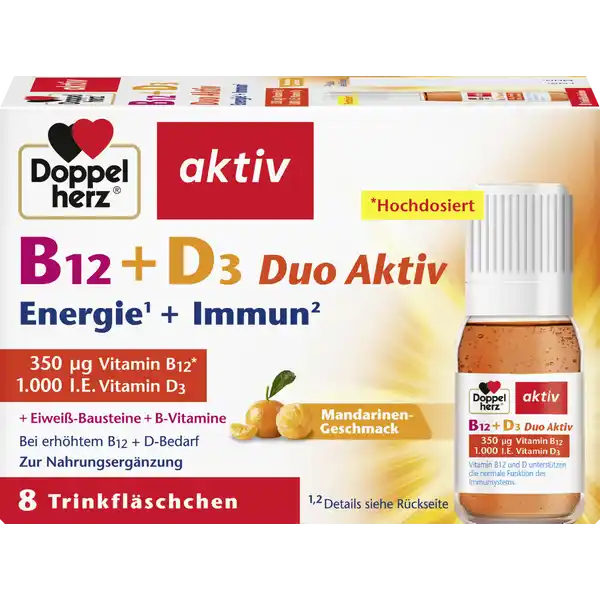B12 + D3 Duo Aktiv Energie¹ + Immun² Trinkfläschchen