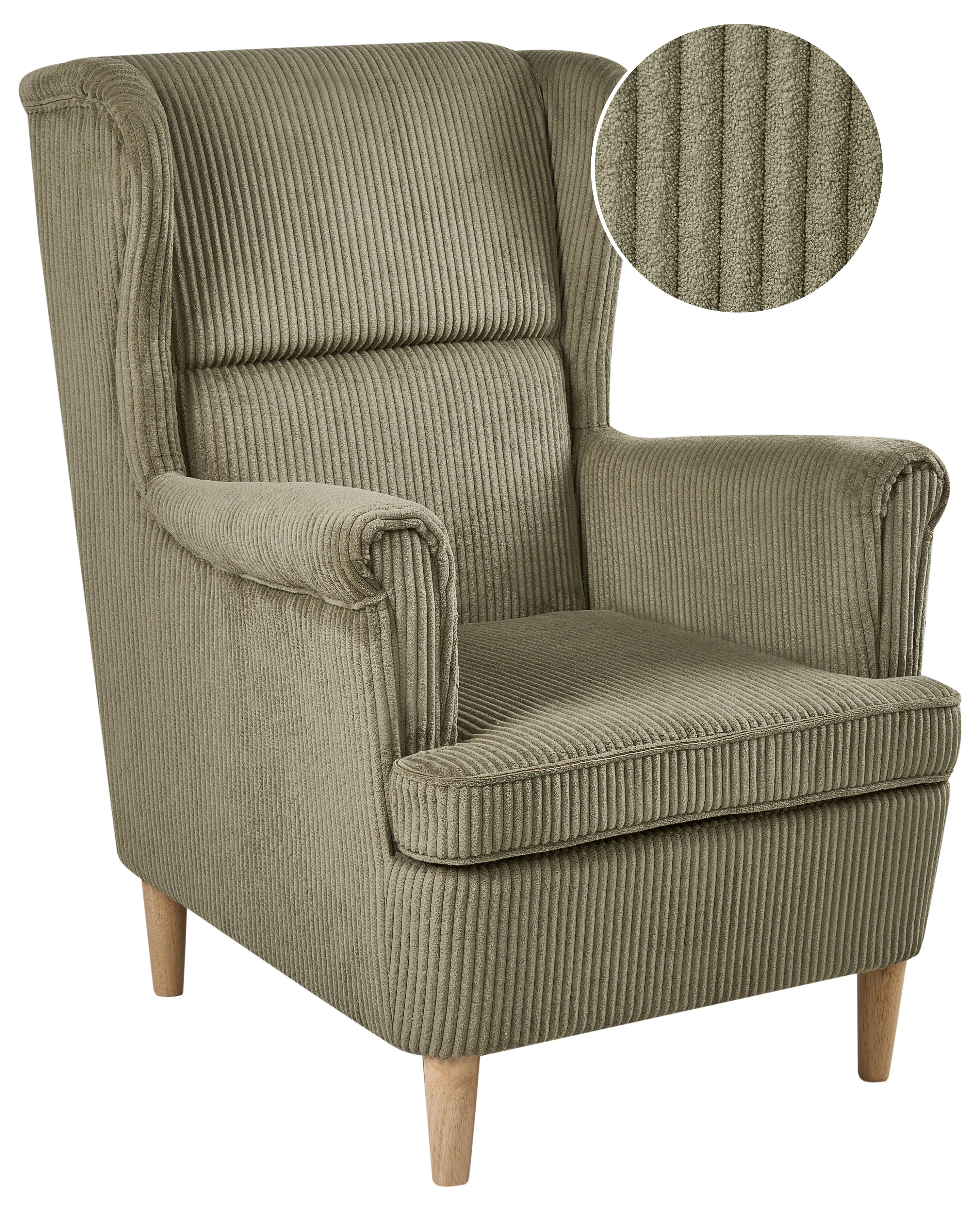 Oorfauteuil ABSON Corduroy Groen