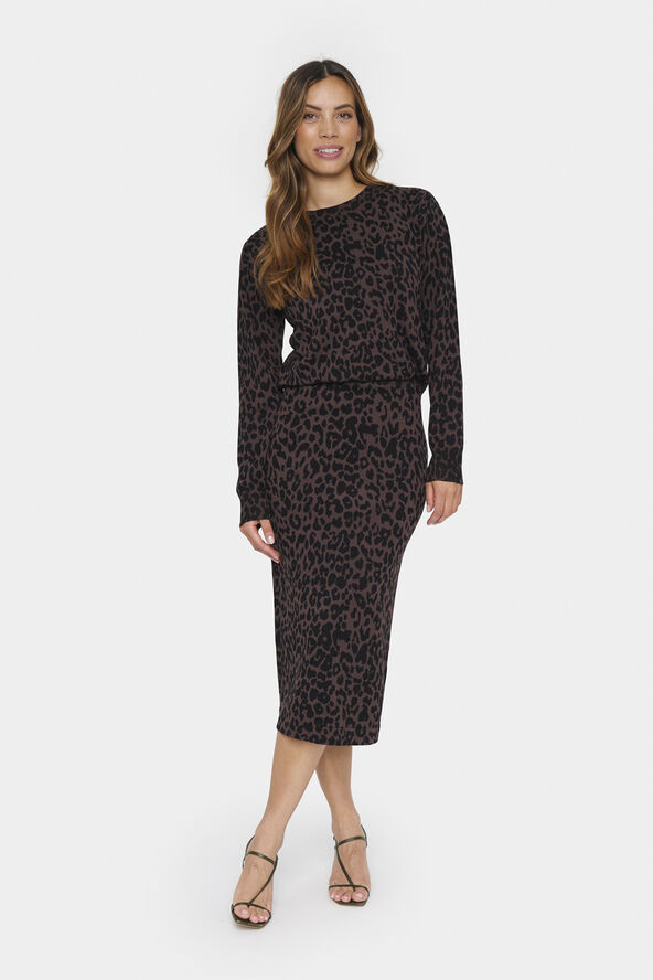 Saint Tropez ZhilaSZ LS Pullover Chocolate brown leopard
