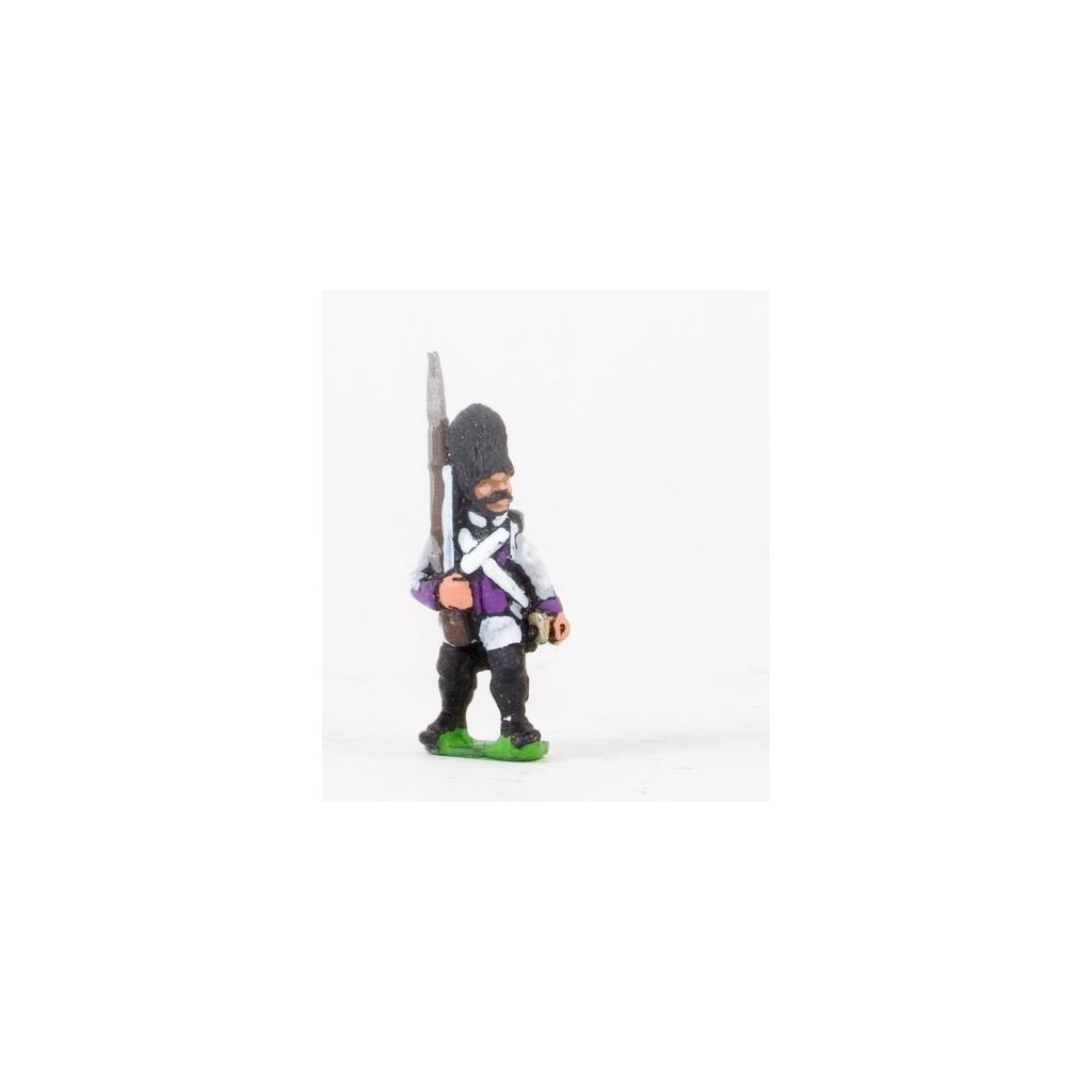 Early Spanish Infantry: Grenadier in Long Coat & Bicorne with Musket upright, advancing