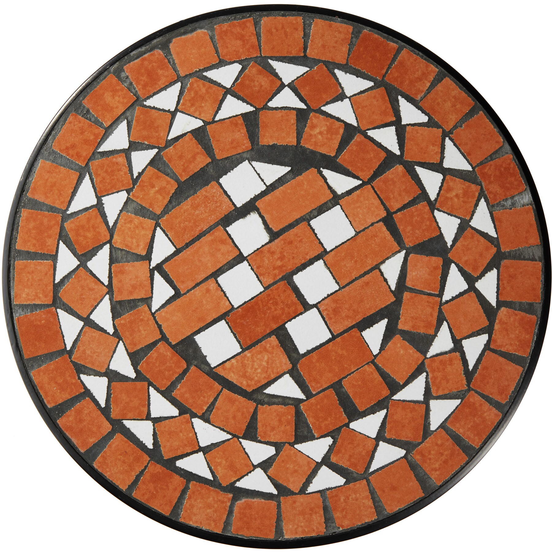 tectake® Balkontisch, Stahl, Mosaik und Zement, massive Platte, 30 x 30 x 61,5 cm
