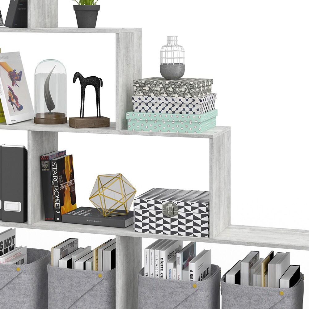 Vicco Treppenregal ASYM Raumteiler beton Bücherregal Standregal Aktenregal Hochregal Aufbewahrung Regal
