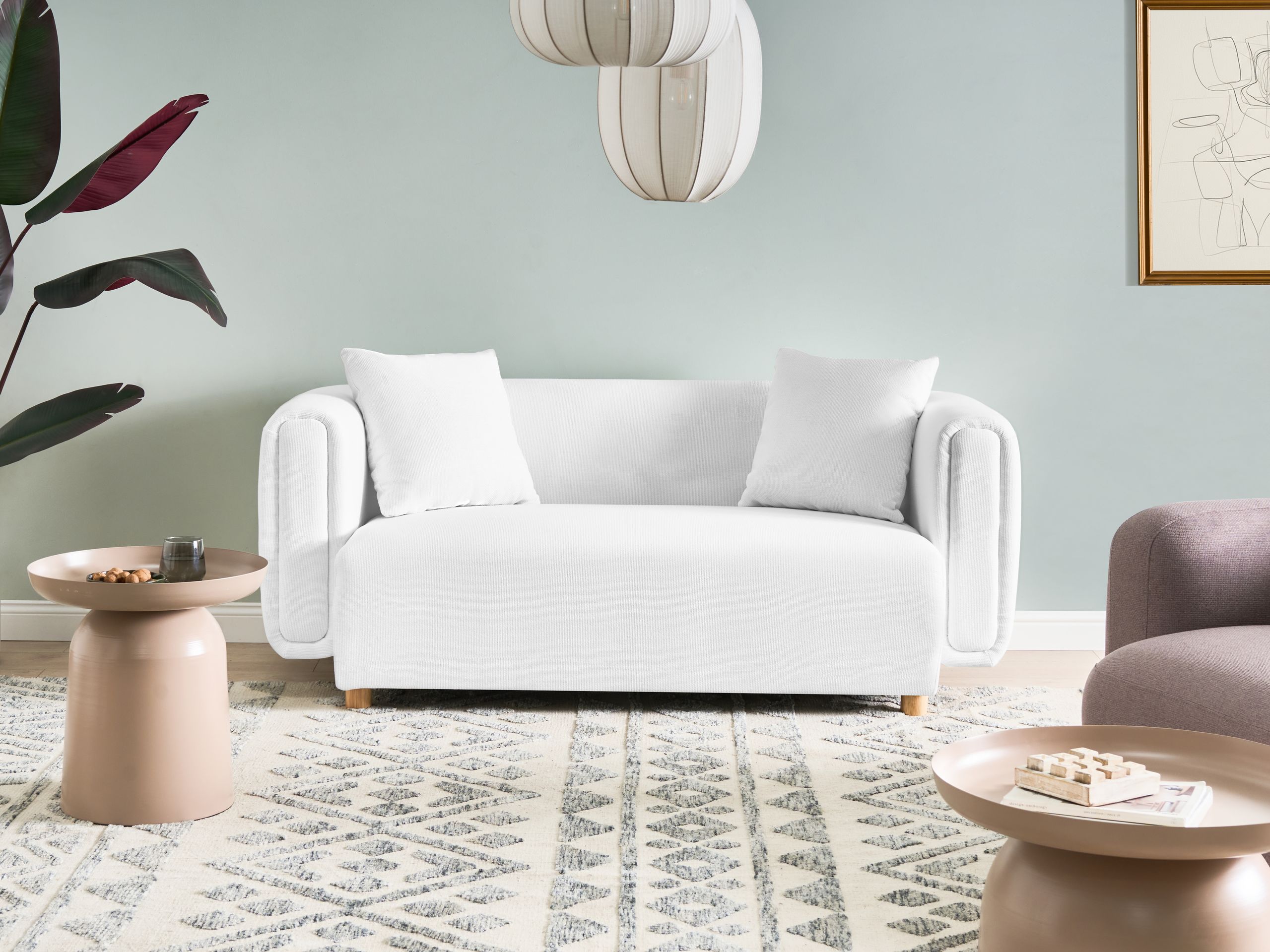 Beliani - LILLEROD - Tweezitbank - Wit - Polyester