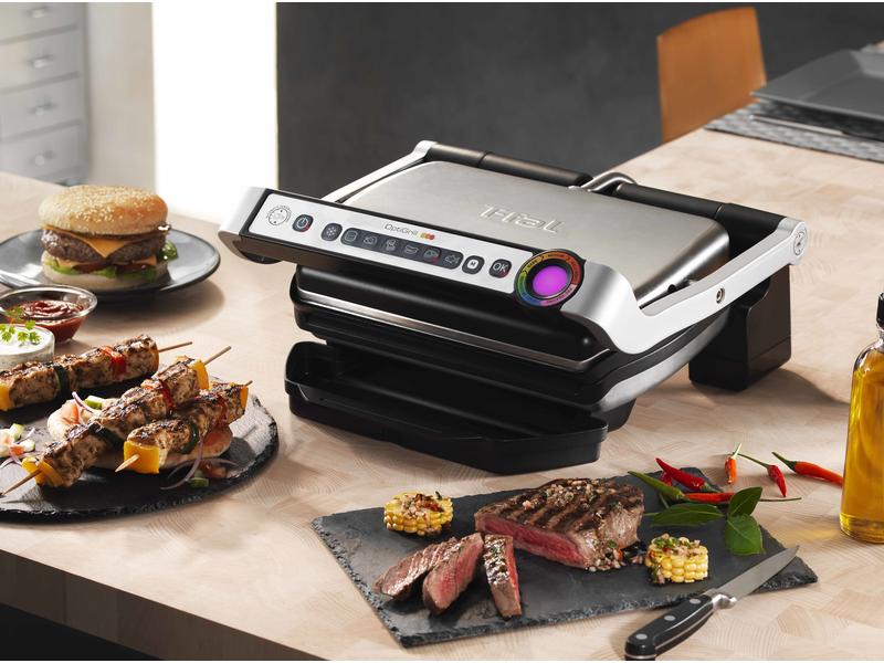 Tefal Kontaktgrill Optigrill GC705 2000 W Grillgerät mit 600 cm² Grillfläche
