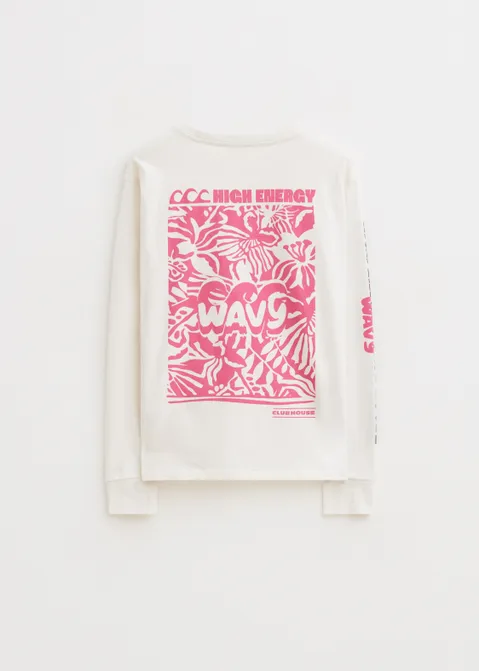 T-shirt met print wavy off-white (WIT.O)
