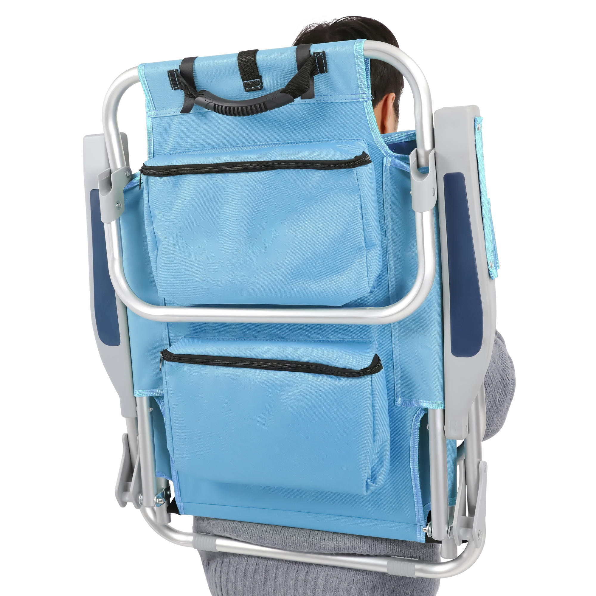 Strandstuhl klappbar 2er Set hellblau