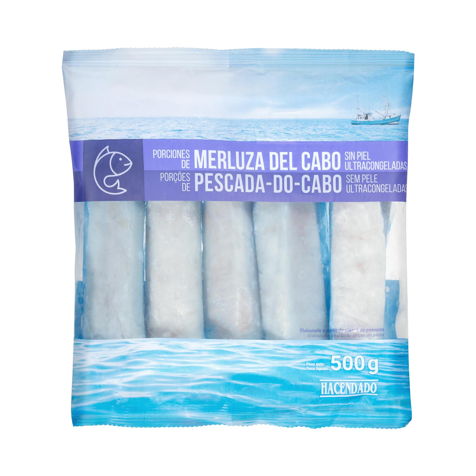 Portions de merlu du Cap sans peau Hacendado, congelées