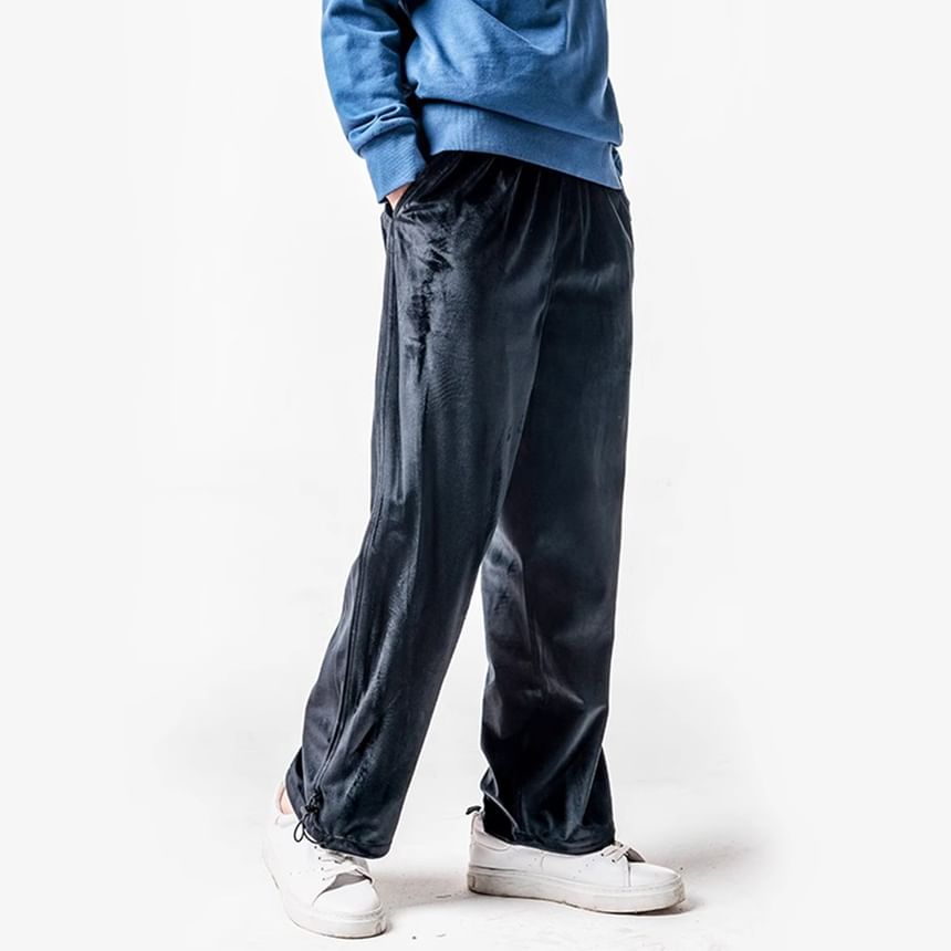 DragonRoad - Fluwelen joggingbroek met hoge taille en wijde pijpen