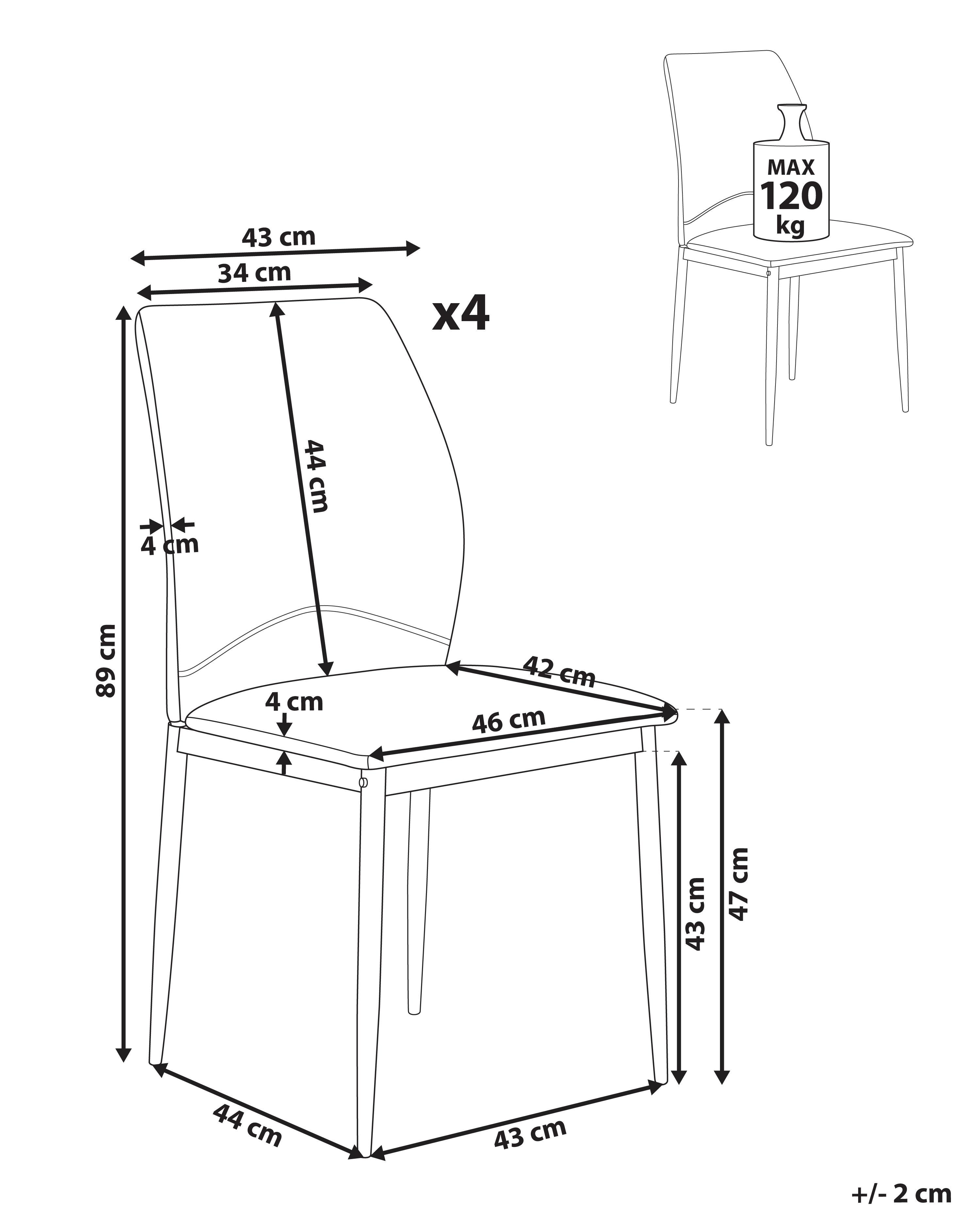 Set van 4 eetkamerstoelen ROCHEPORT Stof Lichtbeige